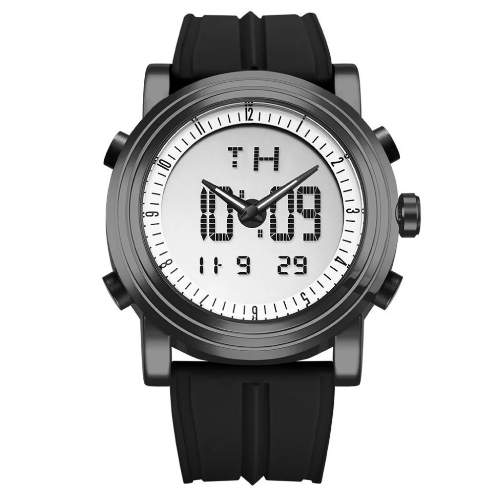 SINOBI Analog and Digital Quartz Mens Sports Watch Alarm Stopwatch S9368G Silver